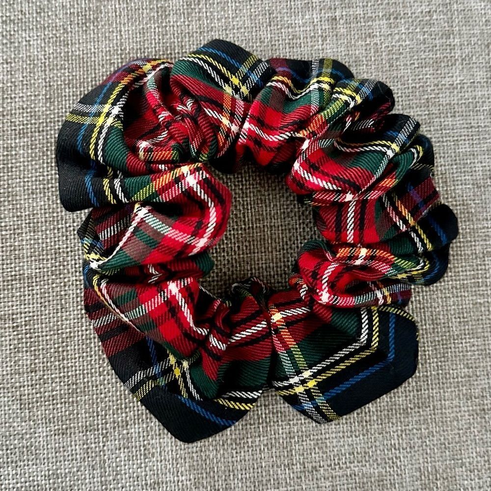 Red Tartan Plaid Scrunchie